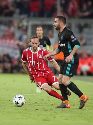 Franck Ribery Bayern Munich 7 Dani Carvajal Real Madrid CF 2 Bayern Munich vs Real Madrid CF Champions League Semifinals Soccer 25 04 2018 FC Bayern Munich vs Real Madrid CF Champions League Semi Finals Soccer 25 04 2018 Muenchen Copyright: xLanger Eibner-Pressefotox EP_HLR