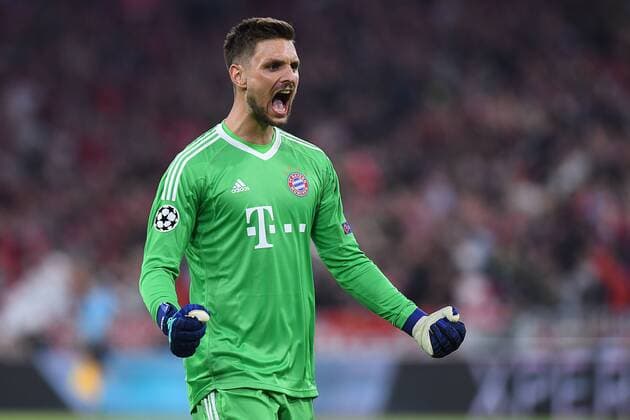 Football Champions League semi-finals FC Bayern Munich Real Madrid on 25 04 2018 in the Allianz Arena in Munich Sven Ulreich Munich celebrates the match Go to 1 0 by Joshua Kimmich Munich xRx