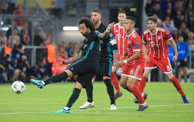 20180425 Champions League FC Bayern vs. Real Madrid Allianz Arena Muenchen Football Sport in the picture 1 1 Marcelo Real Madrid have beaten Thiago FCB