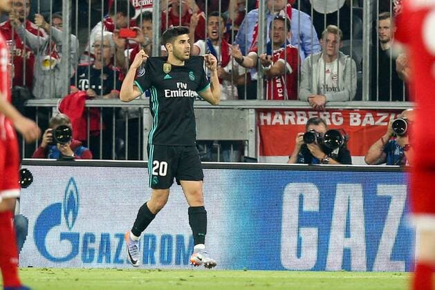 Torjubel by Marco Asensio 20 Real Madrid to 1 2 Bayern Munich vs Real Madrid Soccer Semi Finals Champions League 25 04 2018 Muenchen Bayern Germany Copyright: xkolbert-press ChristianxKolbertx