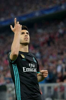 Marco Asensio Real Madrid CF 20 rejoicing after 1 2 Bayern Munich vs Real Madrid CF Champions League semi-finals Football 25 04 2018 Bayern Munich vs Real Madrid CF Champions League Semifinals Soccer 25 04 2018 Muenchen Copyright: xLanger Eibner-Pressefotox EP_HLR