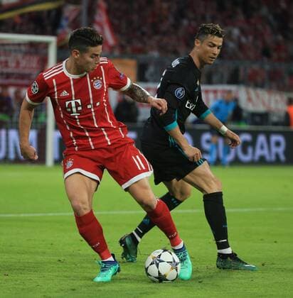 20180425 Champions League FC Bayern vs. Real Madrid Allianz Arena Munich Football Sport in the Picture James Rodriguez FCB vs. Cristiano Ronaldo Real Madrid