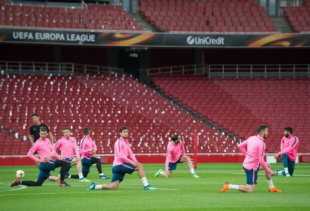 25 04 2018 Emirates Stadium (London) Atletico de MadridÂ s training for the Europa League semi-final match against Arsenal. Picture: Gustavo Valiente Herrero  xGustavoxValientexHerrerox xx