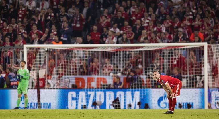 Munich 25 04 2018 Franck Ribery FCB disappoint Bayern Munich Real Madrid