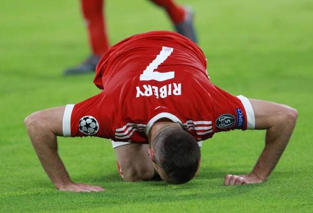 Franck Ribery FCB on the ground Soccer UEFA Champions League Bayern Munich Real Madrid CF 25 04 2018