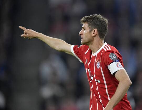 Thomas Müller Bayern Munich Gestik Gesture FC Bayern München FCB Real Madrid CF UEFA Champions League CL Semi Finals First Game Match 1 Season 2017 2018 Munich Allianz Arena 25 04 2018 FC Bayern Munich FCB vs Real Madrid CF
