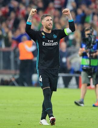 20180425 Champions League FC Bayern vs. Real Madrid Allianz Arena Muenchen Football Sport im Bild Sergio Ramos Real Madrid celebrates after the final whistle