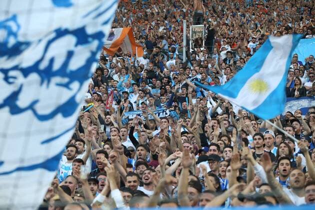 SOCCER - EL, Marseille vs RBS MARSEILLE,FRANCE,26.APR.18 - SOCCER - UEFA Europa League, semifinal, Olympique de Marseille vs Red Bull Salzburg. Image shows fans of Marseille. GEPAxpictures xMathiasxMandl