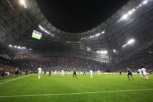 SOCCER - EL, Marseille vs RBS MARSEILLE,FRANCE,26.APR.18 - SOCCER - UEFA Europa League, semifinal, Olympique de Marseille vs Red Bull Salzburg. Image shows an overview. GEPAxpictures xMathiasxMandl