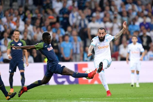 11 KONSTANTINOS MITROGLOU (OM) FOOTBALL : Marseille vs Red Bull Salzburg - Ligue Europa - 26 04 2018 FEP Panoramic 