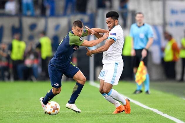 18 JORDAN AMAVI (OM) FOOTBALL : Marseille vs Red Bull Salzburg - Ligue Europa - 26 04 2018 FEP Panoramic 
