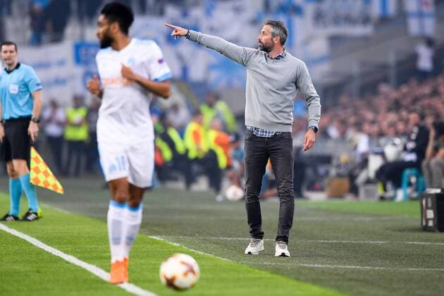 MARCO ROSE (ENTRAINEUR SALZBURG) FOOTBALL : Marseille vs Red Bull Salzburg - Ligue Europa - 26 04 2018 FEP Panoramic 