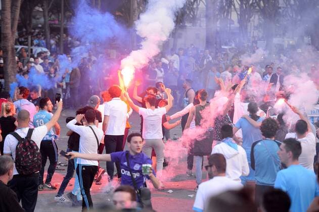 ILLUSTRATION - SUPPORTERS - PARVIS - FUMIGENES FOOTBALL : Marseille vs Red Bull Salzburg - Ligue Europa - 26 04 2018 FEP Panoramic 