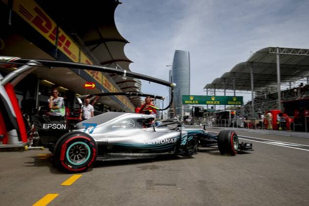 Motorsports: World Championship WM Weltmeisterschaft 2018; Grand Prix Azerbaijan, Grand Prix of Europe, Formula 1 2018 Azerbaijan Grand Prix, 77 Valtteri Bottas (FIN, Mercedes AMG Petronas), Baku Azerbaijan