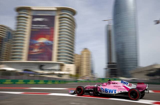 Motorsports: World Championship WM Weltmeisterschaft 2018; Grand Prix Azerbaijan, Grand Prix of Europe, Formula 1 2018 Azerbaijan Grand Prix, 31 Esteban Ocon (Sahara Force India F1 Team) Baku Azerbaijan