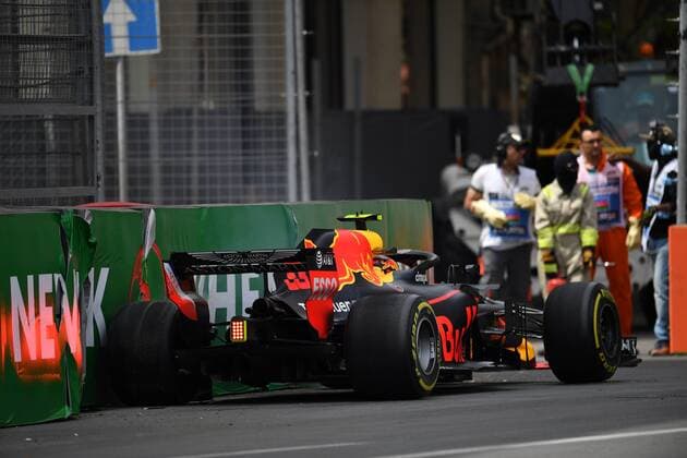 Max Verstappen Red Bull Racing Formula 1 GP Baku Azerbaijan 27 04 2018 Photo mspb Jerry Andre Crash Max Verstappen formula 1 GP Azerbaijan 2018