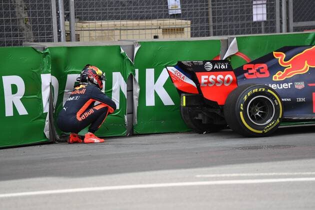 Max Verstappen Red Bull Racing Formula 1 GP Baku Azerbaijan 27 04 2018 Photo mspb Jerry Andre Crash Max Verstappen formula 1 GP Azerbaijan 2018