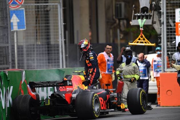 Max Verstappen Red Bull Racing Formula 1 GP Baku Azerbaijan 27 04 2018 Photo mspb Jerry Andre Crash Max Verstappen formula 1 GP Azerbaijan 2018