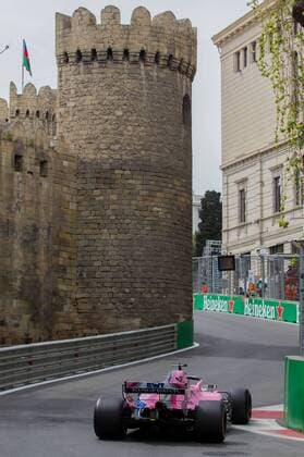 April 27, 2018 - Baku, Azerbaijan - Sergio Perez of Mexico and Sahara Force India driver goes during the free practice session at Pirelli Hungarian Formula 1 Grand Prix on Jul 28, 2017 in Mogyorod, Hungary. Azerbaijan F1 Grand Prix  - ZUMAn230 20180427_zaa_n230_747 Copyright: xRobertxSzaniszlox