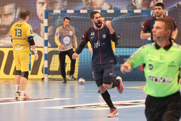 Joie des joueurs du PSG - Nikola Karabatic HANDBALL : PSG Vs KIELCE - Champions League - 28 04 2018 MichaelBaucher Panoramic 