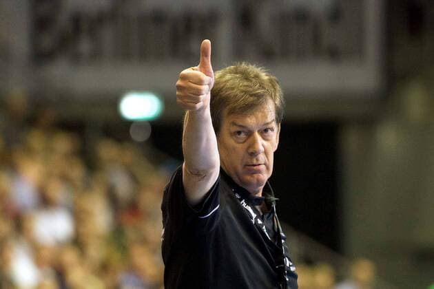 Handball Berlin 28 04 2018 EHF Cup season 2017 2018 quarterfinal return match Foxes Berlin RK Nexe Velimir Petkovic foxes Berlin coach