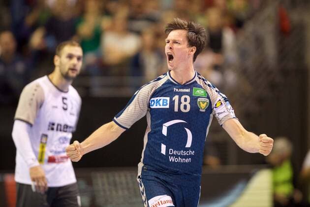 Handball Berlin 28 04 2018 EHF Cup Season 2017 2018 Quarter-finals Playoff Füchse Berlin RK Nexe Hans Lindberg Füchse Berlin No 18