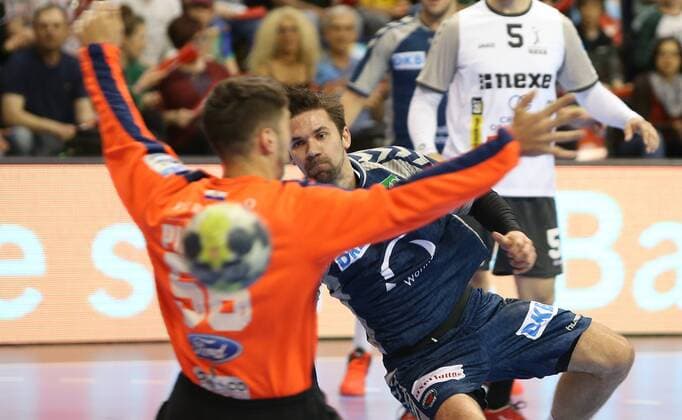 28 04 18 Handball EHF CUP Quarterfinal foxes Berlin CRO RK Nexe Bild Fabian Wiede Handball EHF CUP Quarterfinal foxes Berlin CRO RK Nexe