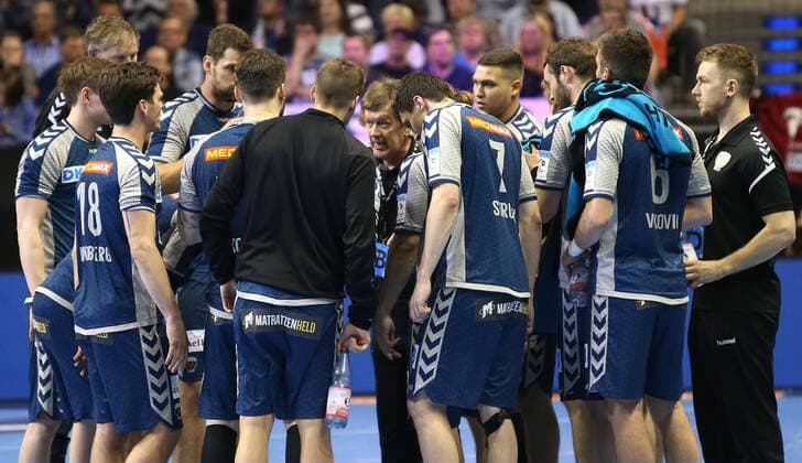 28 04 18 Handball EHF CUP Quarter Final Foxes Berlin CRO RK Nexe Image Coach Velimir Petkovic Handball EHF CUP Quarterfinal foxes Berlin CRO RK Nexe