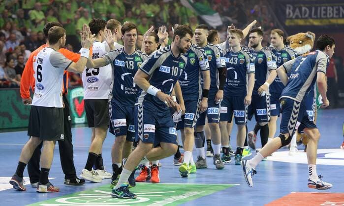 28 04 18 Handball EHF CUP Quarterfinal foxes Berlin CRO RK Nexe Bild Füchse Berlin handball EHF CUP quarterfinal foxes Berlin CRO RK Nexe