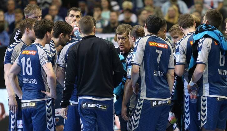 28 04 18 Handball EHF CUP Quarter Final Foxes Berlin CRO RK Nexe Image Coach Velimir Petkovic Handball EHF CUP Quarterfinal foxes Berlin CRO RK Nexe