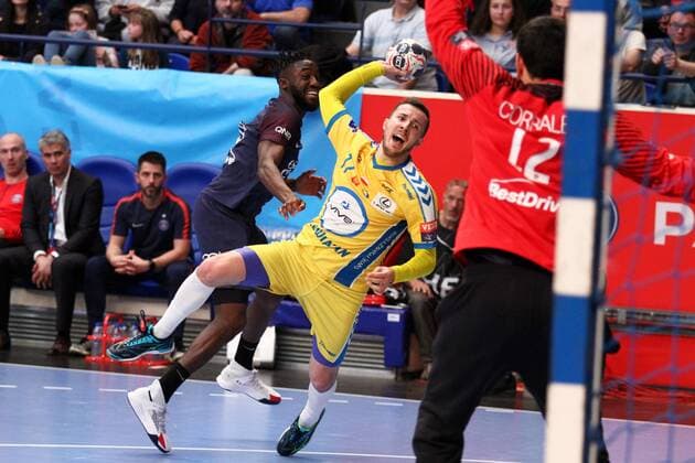 Manuel Strlek (Kielce) HANDBALL : Velux EHF Champions League - Quart de finale retour - Paris Saint-Germain Handball vs PGE Vive Tauron Kielce - 28 04 2018 KevinDomas Panoramic 