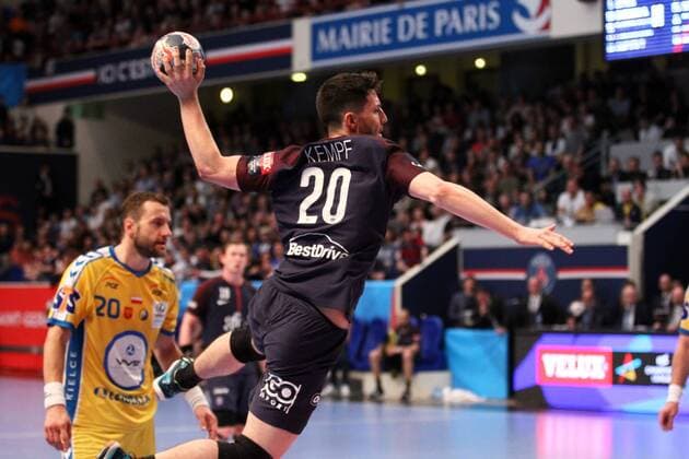 Edouard Kempf (Paris) HANDBALL : Velux EHF Champions League - Quart de finale retour - Paris Saint-Germain Handball vs PGE Vive Tauron Kielce - 28 04 2018 KevinDomas Panoramic 