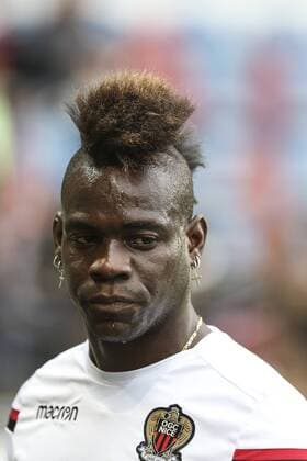 Mario Balotelli, Nice during the French L1 football match between Strasbourg (RCSA) and Nice (OGC) on April 28, 2018 at the Meinau stadium in Strasbourg, eastern France. FOOTBALL : Strasbourg vs Nice - Ligue 1 - 28 04 2018 ElyxandroCegarra Panoramic 
