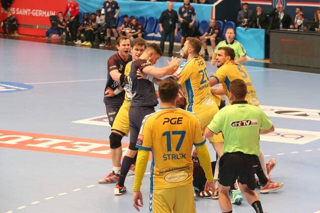 Altercation HANDBALL : PSG Vs KIELCE - Champions League - 28 04 2018 MichaelBaucher Panoramic 