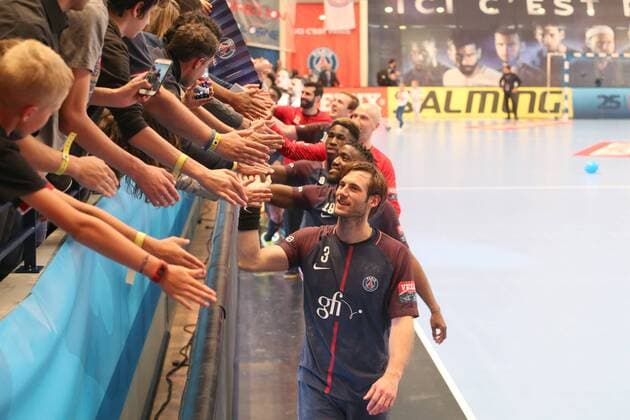 Joie des Joueurs du PSG HANDBALL : PSG Vs KIELCE - Champions League - 28 04 2018 MichaelBaucher Panoramic 