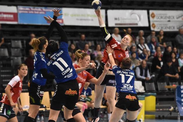 Kerstin Foth von Herrenberg scored GER DJK MJC Trier SG H2Ku Herrenberg Handball 2 League Women 28 04 2018 Trier Copyright: xEIBNER Kraemerx EP_EER