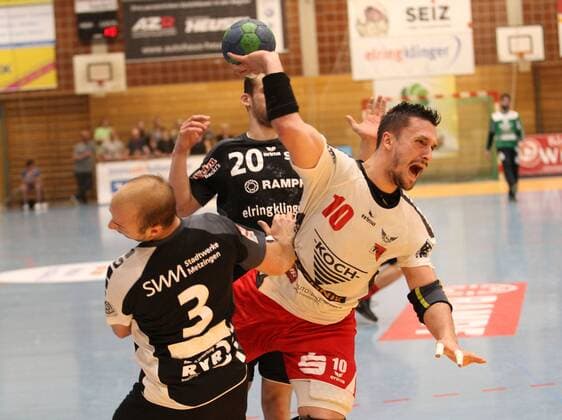 Davor Sruk TGS left Daniel Jungel TVN TV Neuhausen vs TGS Pforzheim Handball 3 Liga Neuhausen Copyright: xEibner-Pressefotox EP_akh