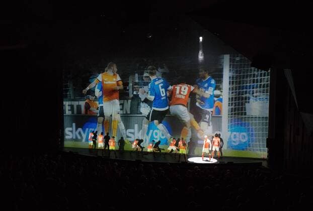 28 04 2018 xfux Football 2 Bundesliga SV Darmstadt 98 Premiere Lilienmusical Traditionally different in the Staatstheater in Darmstadt emspor emonline deloka v l Performance of the Lily Musical Traditionally different in the Staatstheater in Darmstadt Darmstadt