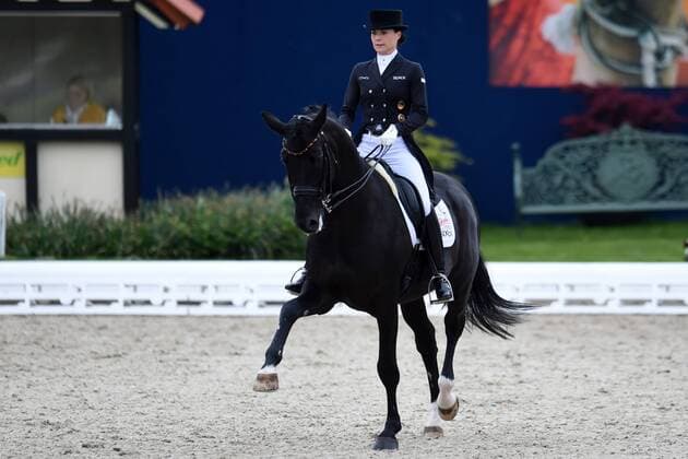 Dressage Horses and Dreams 2018 CDI4 Grand Prix GP Freestyle to Music on 28.04.208 at Hof Kasselmann in Hagen a T W Kristina Bröring Sprehe Germany on her horse Desperados FRH MT