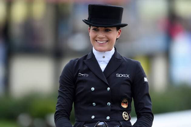 Dressage Horses and Dreams 2018 CDI4 Grand Prix Grand Prix Freestyle to Music on 28.04.208 at Hof Kasselmann in Hagen a T W Kristina Bröring Sprehe Germany laughs happy MT