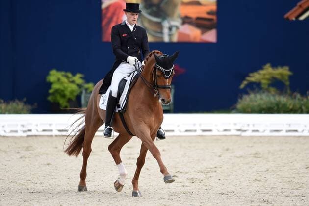 Dressage Horses and Dreams 2018 CDI4 Grand Prix GP Freestyle to Music on 28.04.2018 at Hof Kasselmann in Hagen a T W Frederic Wandres Germany on horseback Duke Of Britain MT