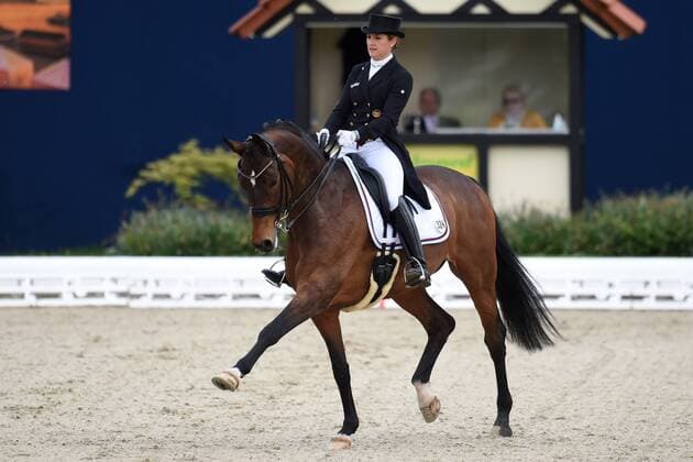 Dressage Horses and Dreams 2018 CDI4 Grand Prix GP Freestyle to Music on 28 04 2018 at the Hof Kasselmann in Hagen a T W Victoria Michalke Germany on horseback Novia 6 MT