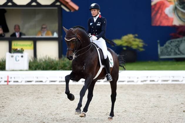 Dressage Horses and Dreams 2018 CDI4 Grand Prix GP Freestyle to Music on 28 04 2018 at the Hof Kasselmann in Hagen a T W Ingrid Klimke Germany on horseback Franziskus 15 MT