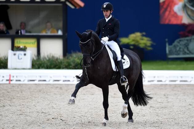 Dressage Horses and Dreams 2018 CDI4 Grand Prix Grand Prix Freestyle to Music on 28.04.2018 at Hof Kasselmann in Hagen a T W Severo Jesus Jurado Lopez ESP on horseback Deep Impact 3 MT