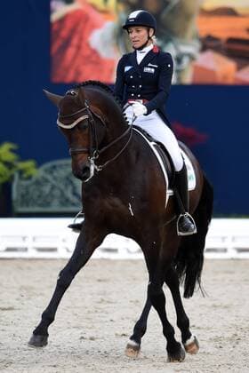 Dressage Horses and Dreams 2018 CDI4 Grand Prix GP Freestyle to Music on 28 04 2018 at the Hof Kasselmann in Hagen a T W Ingrid Klimke Germany on horseback Franziskus 15 MT