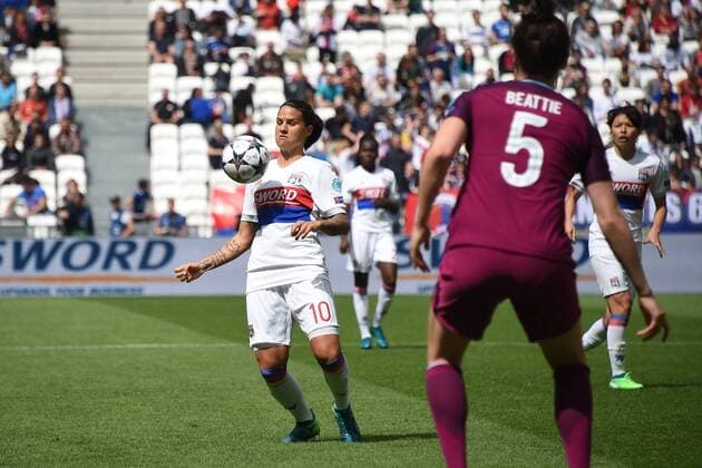 Dzsenifer Marozsan (lyon) FOOTBALL : Lyon vs Manchester United ManU - Ligue des champions feminine - 1 2 de finale - 29 04 2018 FredericChambert Panoramic 