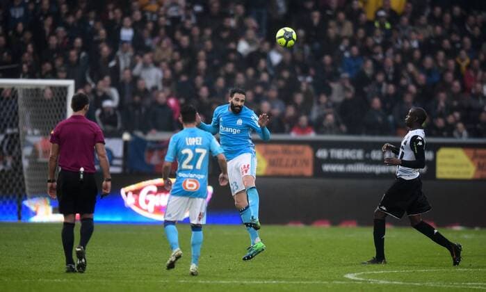 Adil Rami ( Olympique Marseille ) FOOTBALL : SCO Angers vs Olympique de Marseille - Ligue 1 - Angers - 29 04 2018 FedericoPestellini Panoramic 
