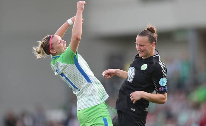 Final joy with Alexandra Popp VfL Wolfsburg and Almuth Schult VfL Wolfsburg