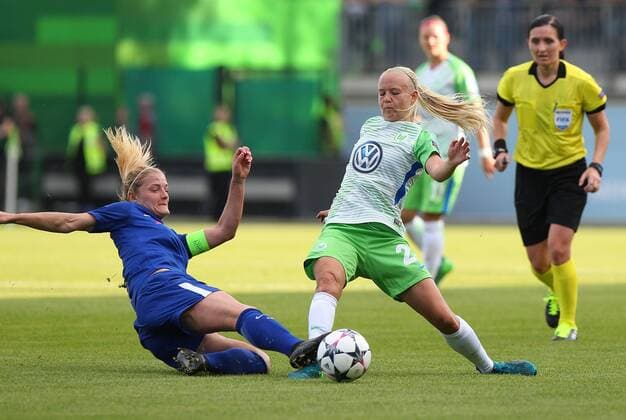 Wolfsburg vs Chelsea CL Women Wolfsburg Germany 29 04 2018 FOOTBALL VfL Wolfsburg vs Chelsea FC Semifinals UEFA Womens Champions League Season 2017 18 Image shows Pernille Harder VfL Wolfsburg Wolfsburg