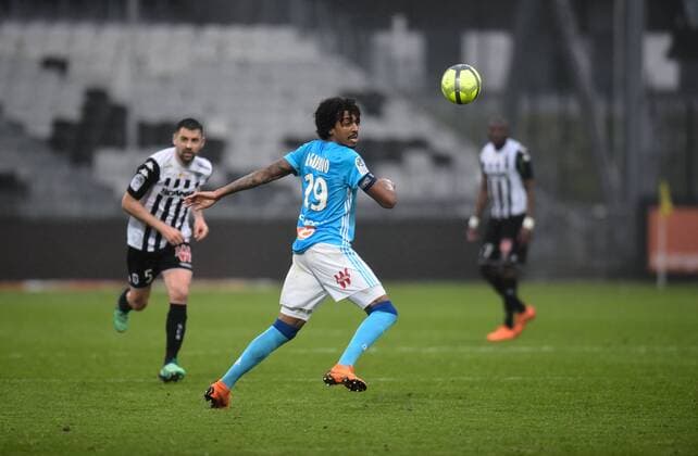Luiz Gustavo Dias ( Olympique Marseille ) FOOTBALL : SCO Angers vs Olympique de Marseille - Ligue 1 - Angers - 29 04 2018 FedericoPestellini Panoramic 